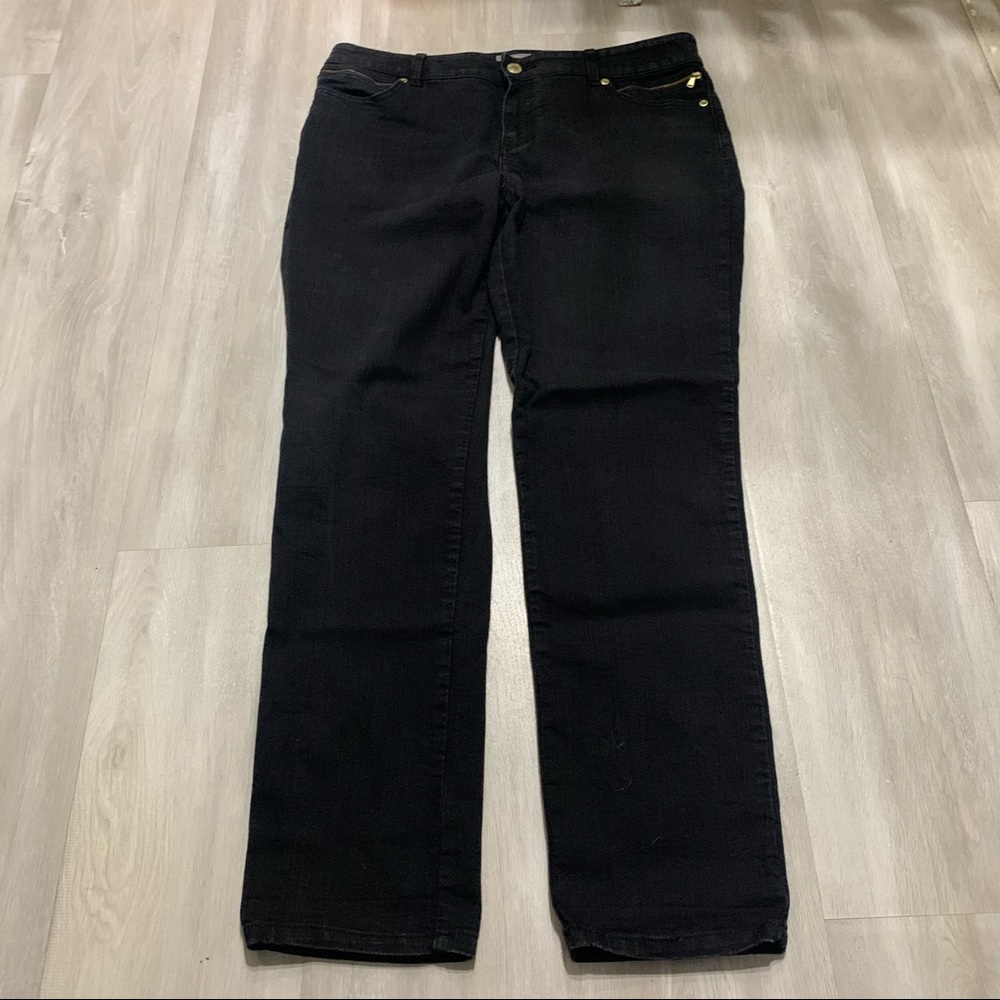So Slimming by Chico’s Black Denim Jeans Sz 2 L